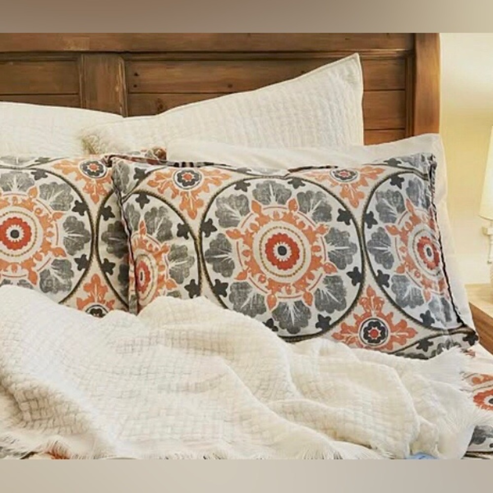 Pottery Barn Veronica Medallion queen Duvet Cover with two standard pillow shams - Picture 2 of 6